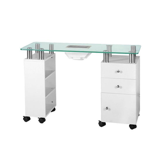Manicure Table 013B with Dust Extraction - White