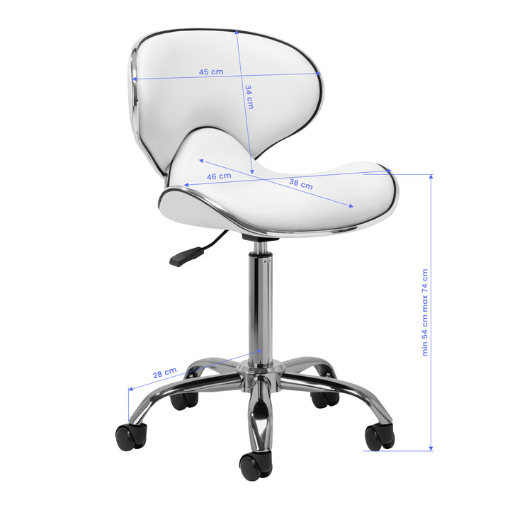 Salonstoel met Wielen Verstelbaar Gabbiano Q-4599 Wit - afbeelding 8
