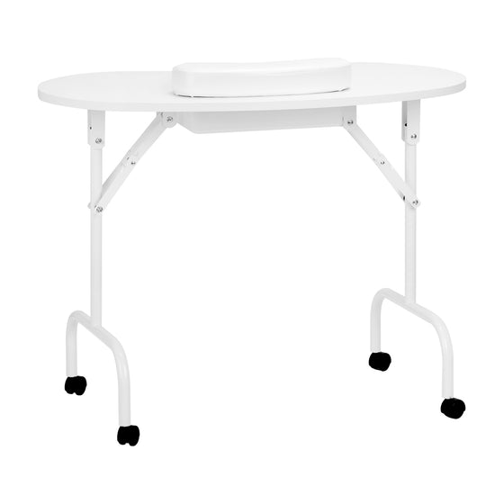 Folding Manicure Table 4031 with Carry Bag - White