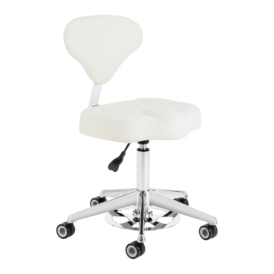 Salon Stool Azzurro 156F Bump-Up - White