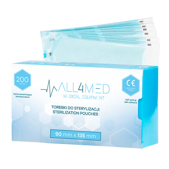 Sterilisation Pouches All4Med 90 × 135 mm - Blue