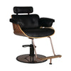 Hairdressing Chair Gabbiano Florence - Walnut and Copper