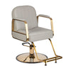 Hairdressing Chair Gabbiano Acri - Gold and Beige