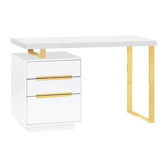 Manicure Table 3311G - White and Gold