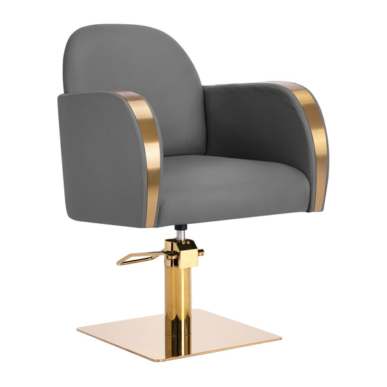Hairdressing Chair Gabbiano Malaga - Gold and Grey