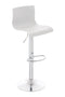 Bar Stool with Backrest, Adjustable, Swivelling - White