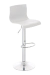 Bar Stool with Backrest, Adjustable, Swivelling - White