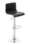 Bar Stool with Backrest, Adjustable, Swivelling - Black
