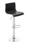 Bar Stool with Backrest, Adjustable, Swivelling - Black