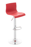 Bar Stool with Backrest, Adjustable, Swivelling - Red