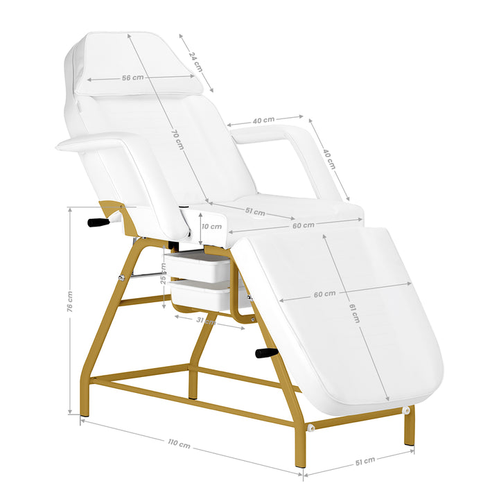 Behandelstoel 557G met Trays Goud-Wit - afbeelding 19