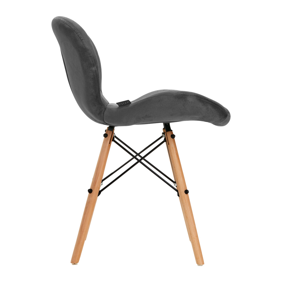 Salonstoel Fluweel Hout 4Rico QS-186 Grijs - afbeelding 2