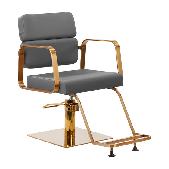Hairdressing Chair Gabbiano Porto - Gold and Grey