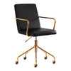 Salon Stool QS-OF211G - Gold and Black