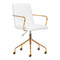 Salon Stool QS-OF211G - Gold and White