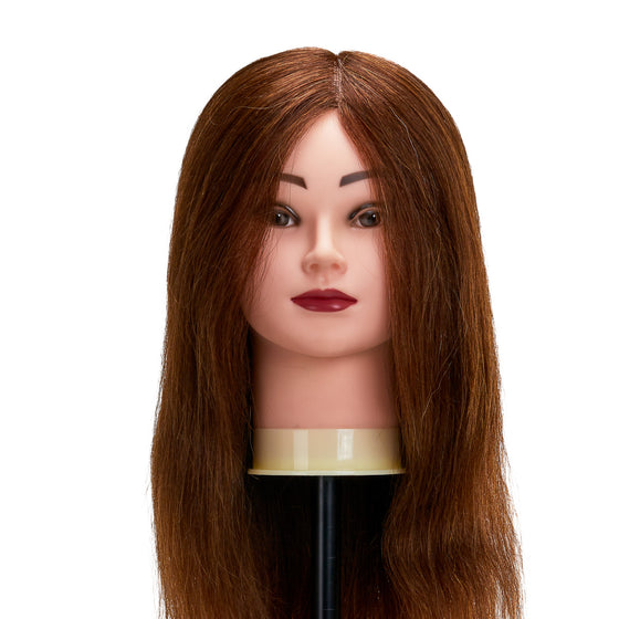 Hairdressing Head Gabbiano WZ1 Real Hair 42 cm - Brown