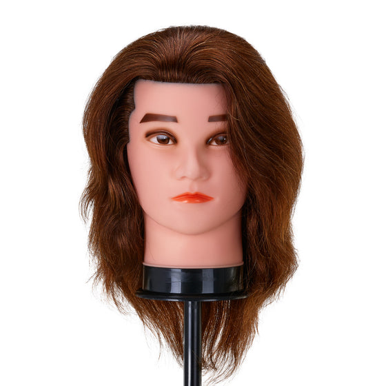 Hairdressing Mannequin Head Gabbiano WZ3 Real Hair 20 cm - Brown