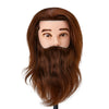 Hairdressing Mannequin Head with Beard Gabbiano WZ4 Real Hair - Brown