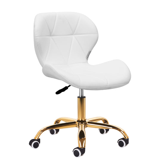Salon Stool 4Rico QS-06 - Gold and White