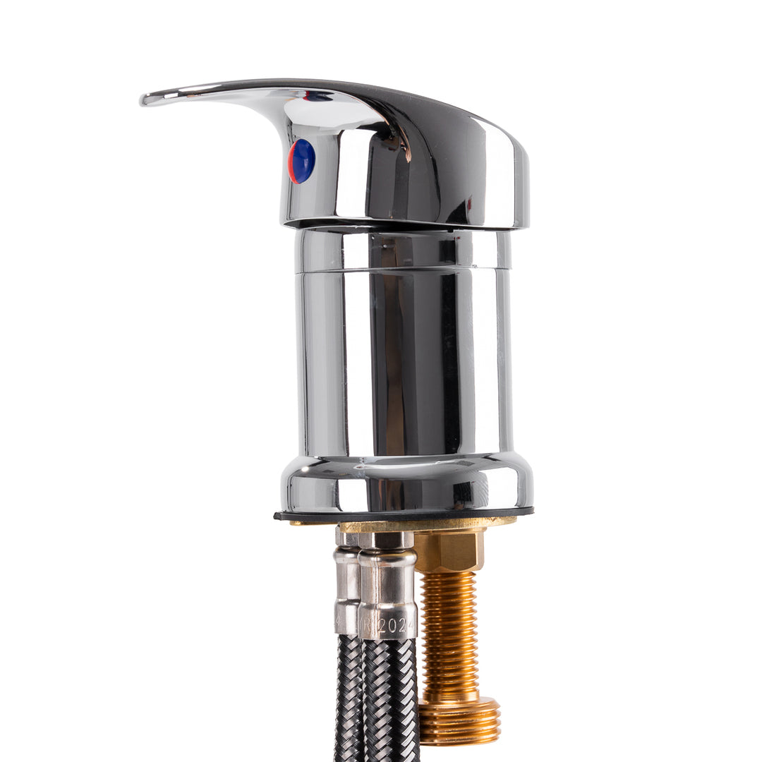 Kraan met Watervaldouche voor Wasunit Gabbiano Chroom-Zwart - afbeelding 2