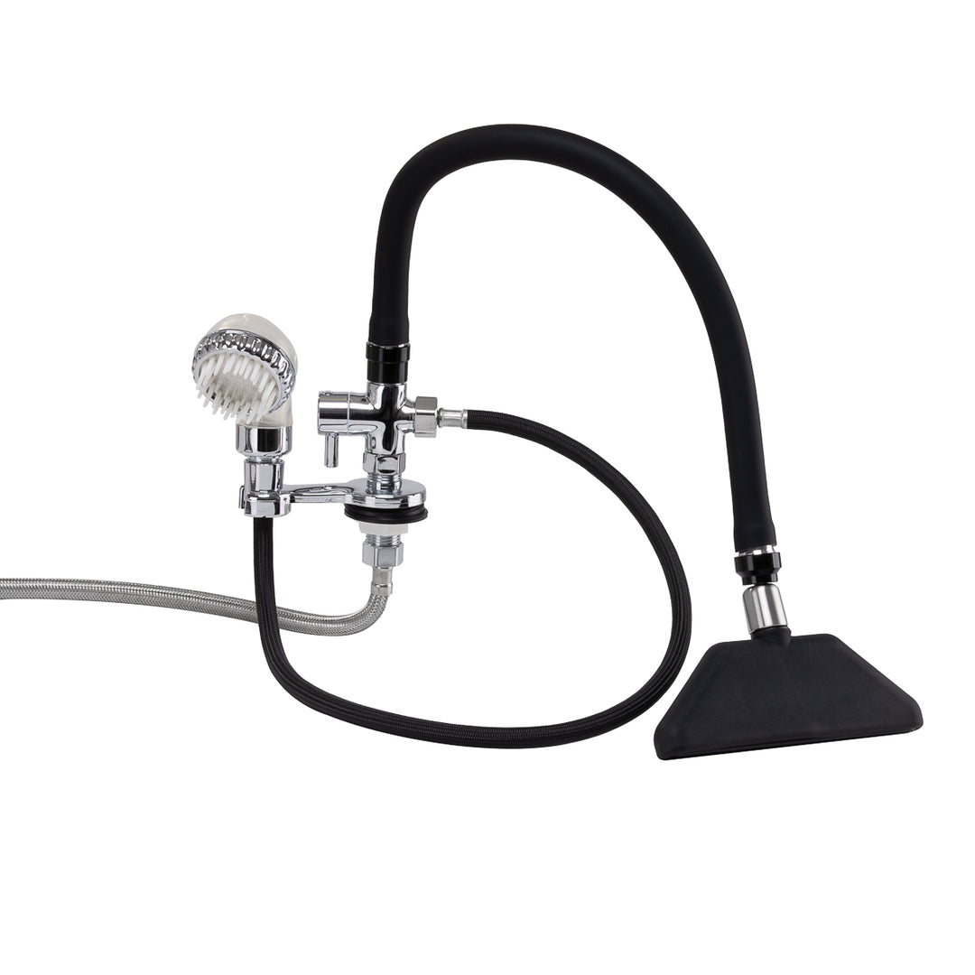 Kraan met Watervaldouche voor Wasunit Gabbiano Chroom-Zwart - afbeelding 4