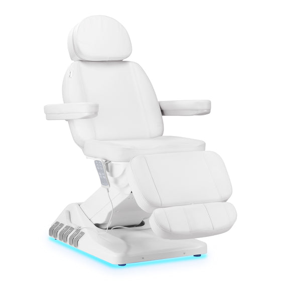 Electric Treatment Chair Sillon Luxury, 3 Motors, Foot Control - White