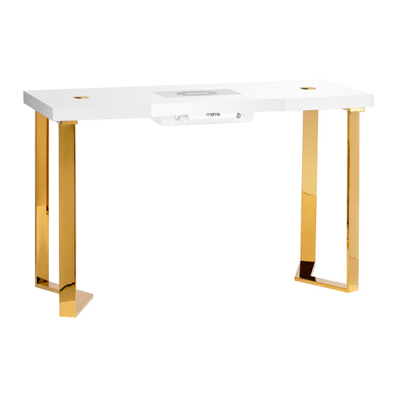 Manicure Table Momo 05 with Dust Extraction - Gold and White
