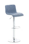 Bar Stool with Backrest, Adjustable and Swivelling - Blue