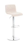 Bar Stool with Backrest, Adjustable and Swivelling - Cream