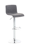Bar Stool with Backrest, Adjustable and Swivelling - Light Grey
