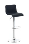 Bar Stool with Backrest, Adjustable and Swivelling - Black
