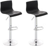 Set of 2 Bar Stools with Backrests, Adjustable and Swivelling - Black
