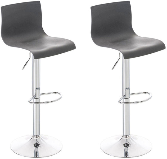 Bar Stool Set of 2, Adjustable and Swivelling - Grey