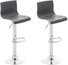 Bar Stool Set of 2, Adjustable and Swivelling - Grey