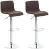 Bar Stool Set of 2, Adjustable and Swivelling - Brown