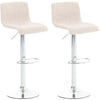 Bar Stool Set of 2, Adjustable and Swivelling - Cream