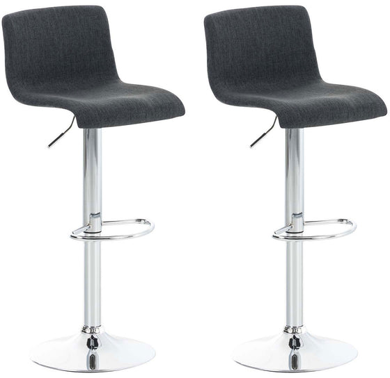 Bar Stool Set of 2, Adjustable and Swivelling - Dark Grey