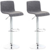 Bar Stool Set of 2, Adjustable and Swivelling - Light Grey