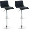 Bar Stool Set of 2, Adjustable and Swivelling - Black