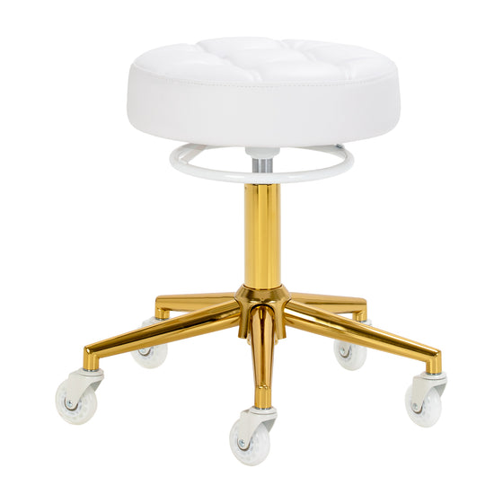 Salon Stool Gabbiano D054G - White and Gold