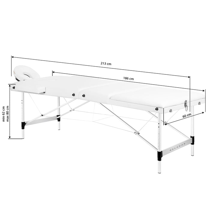 Folding Massage Table Balance, 3 Zones - White