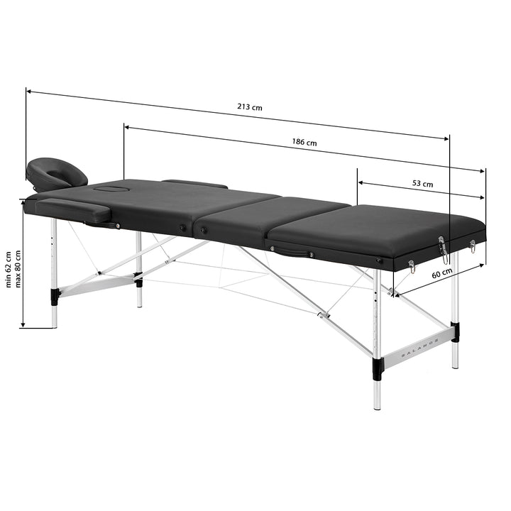 Folding Massage Table Balance, 3 Zones - Black