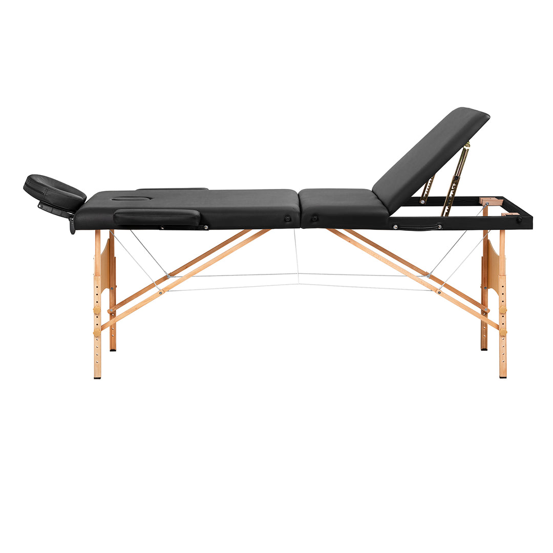 Folding Massage Table Balance Lux, 3 Sections - Black