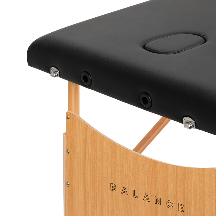 Folding Massage Table Balance Lux, 3 Sections - Black