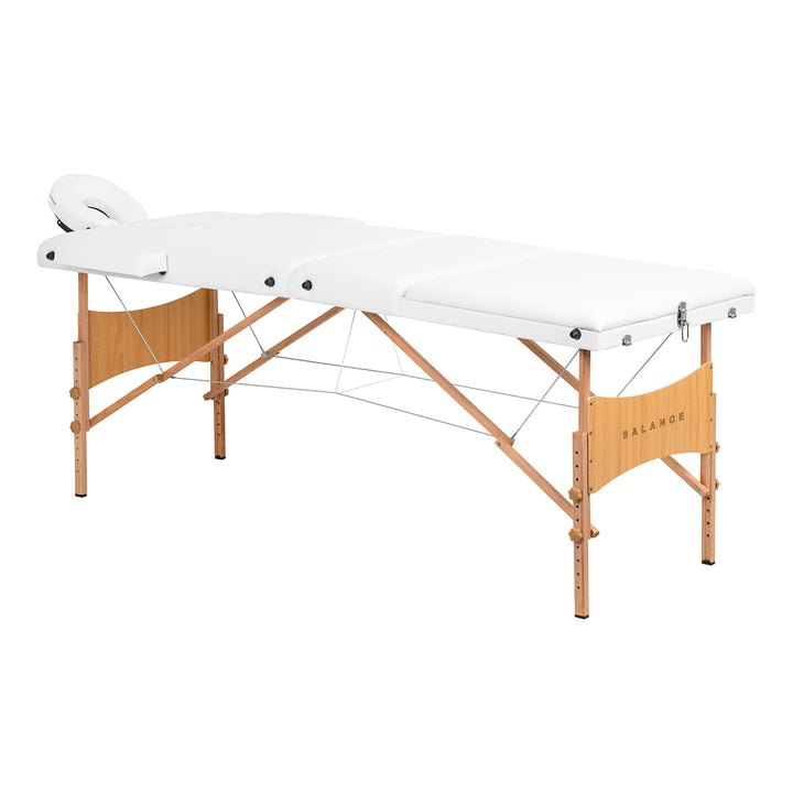 Folding Massage Table Balance Lux, 3 Sections - White