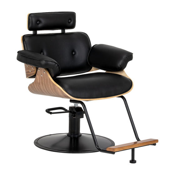 Hairdressing Chair Gabbiano Florence - Walnut Black
