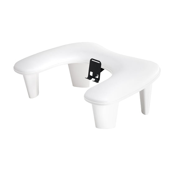 Manicure Armrest Momo Croissant with Phone Holder - White