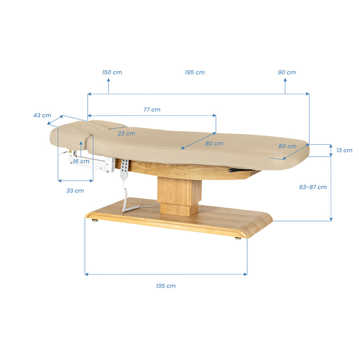 Massagetafel Elektrisch Sillon Relax Beige-Lichtbruin - afbeelding 20