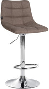 Bar Stool with Backrest, Adjustable, Swivelling - Taupe