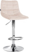 Bar Stool with Backrest, Adjustable and Swivelling - Beige